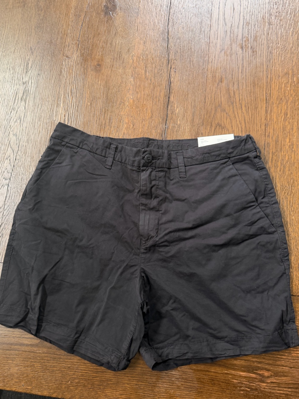American Eagle Outfitters Black Flat-Front Men's Shorts